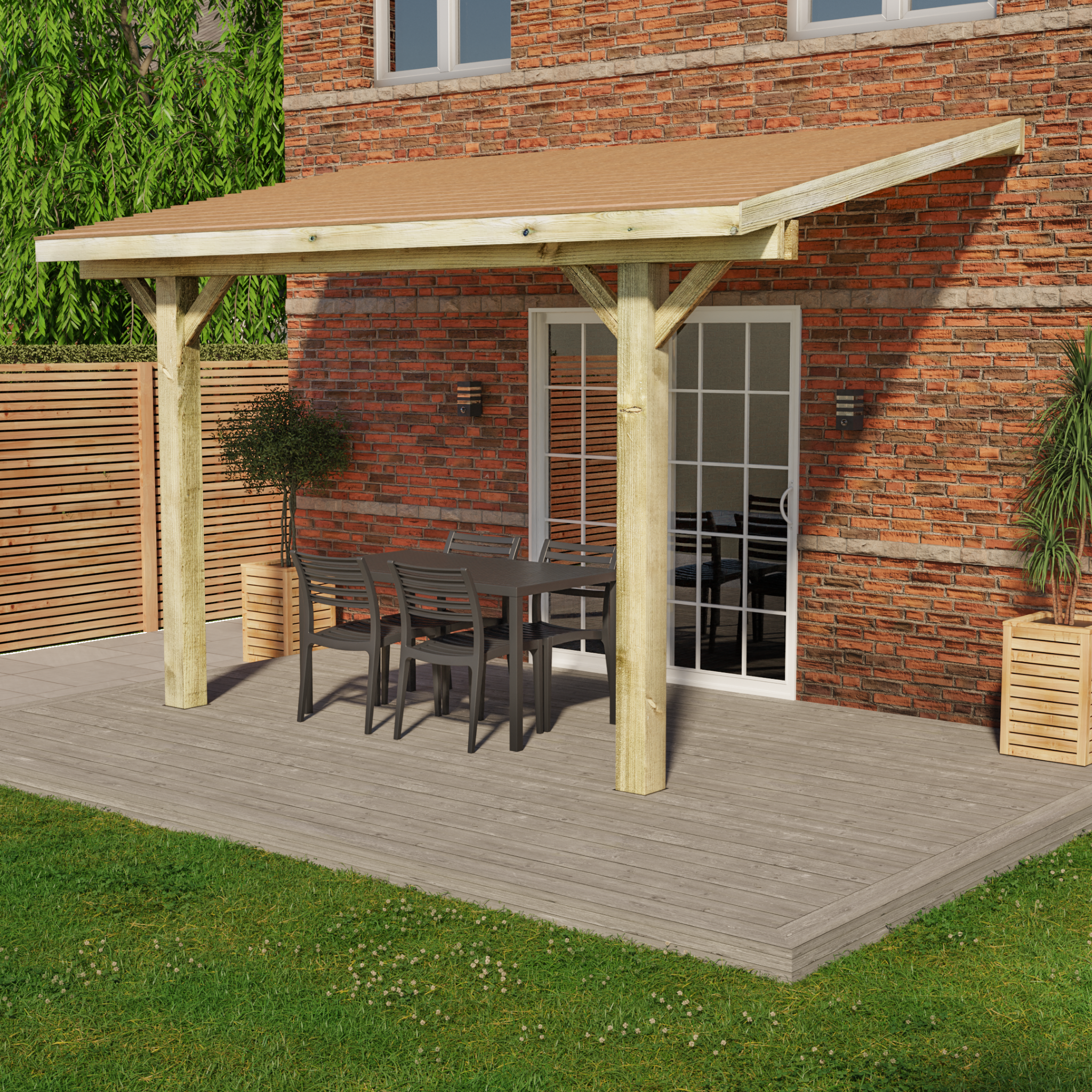 Ruby Lean-To Cedar Featheredge Roof Gazebo