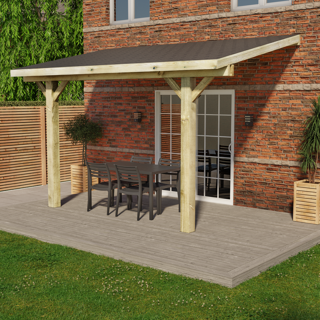 Ruby Lean-To Katepal Black Shingle Roof Gazebo