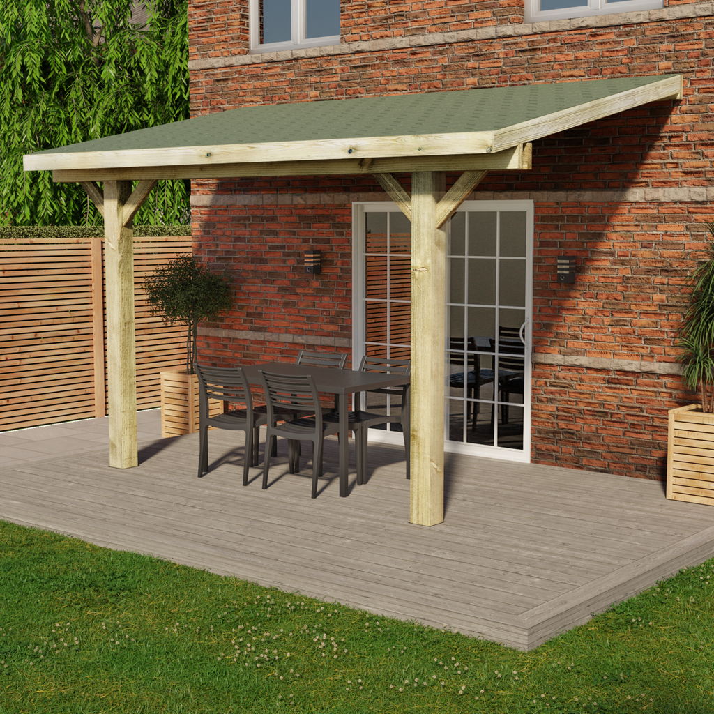 Ruby Lean-To Katepal Green Shingle Roof Gazebo