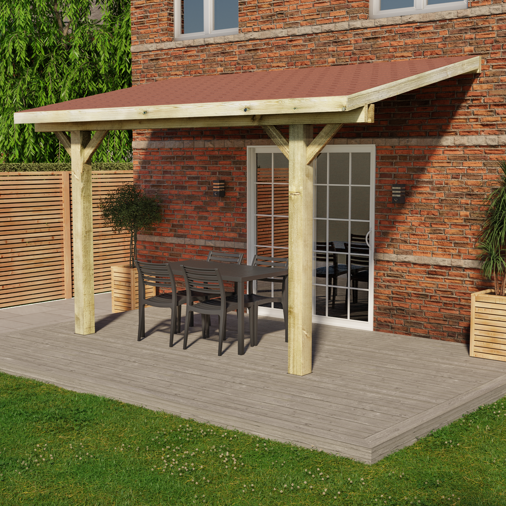 Ruby Lean-To Katepal Red Shingle Roof Gazebo