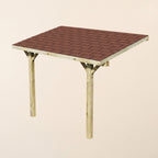 Lean-To Katepal Brown Shingle Roof Wooden Gazebo