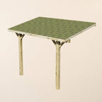 Lean-To Katepal Green Shingle Roof Wooden Gazebo