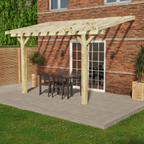 Lean-To Structure Open Roof Wooden Pergola
