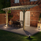 Lean-To Structure Open Roof Wooden Pergola