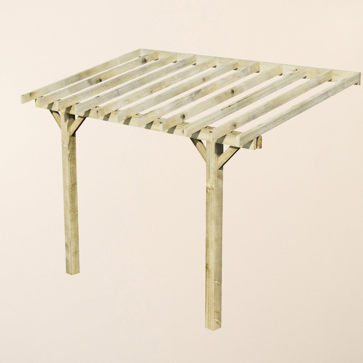 Lean-To Structure Open Roof Wooden Pergola
