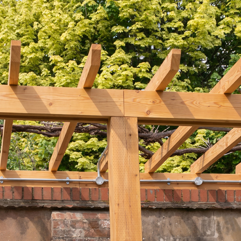 Ruby Lean-To Open Roof Planed British Larch Pergola