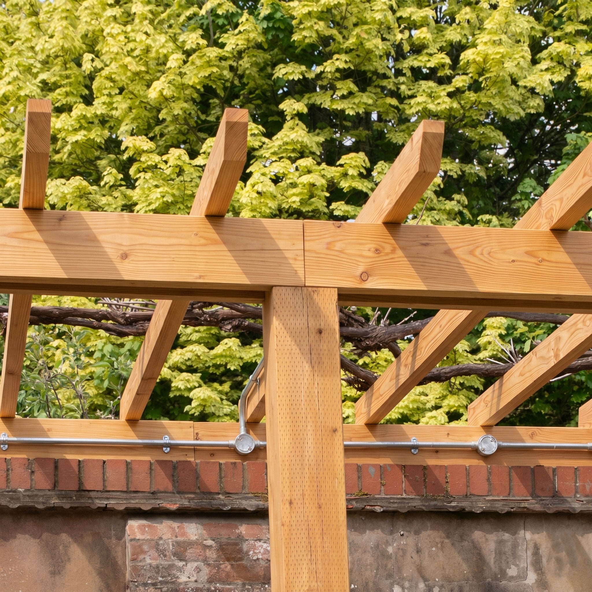 Ruby Lean-To Open Roof Planed British Larch Pergola