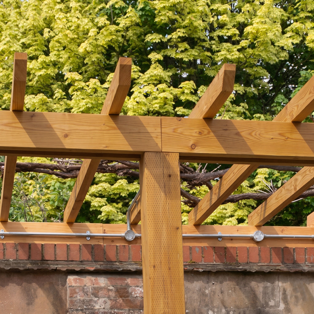 Lean-To Open Roof Planed British Cedar Pergola