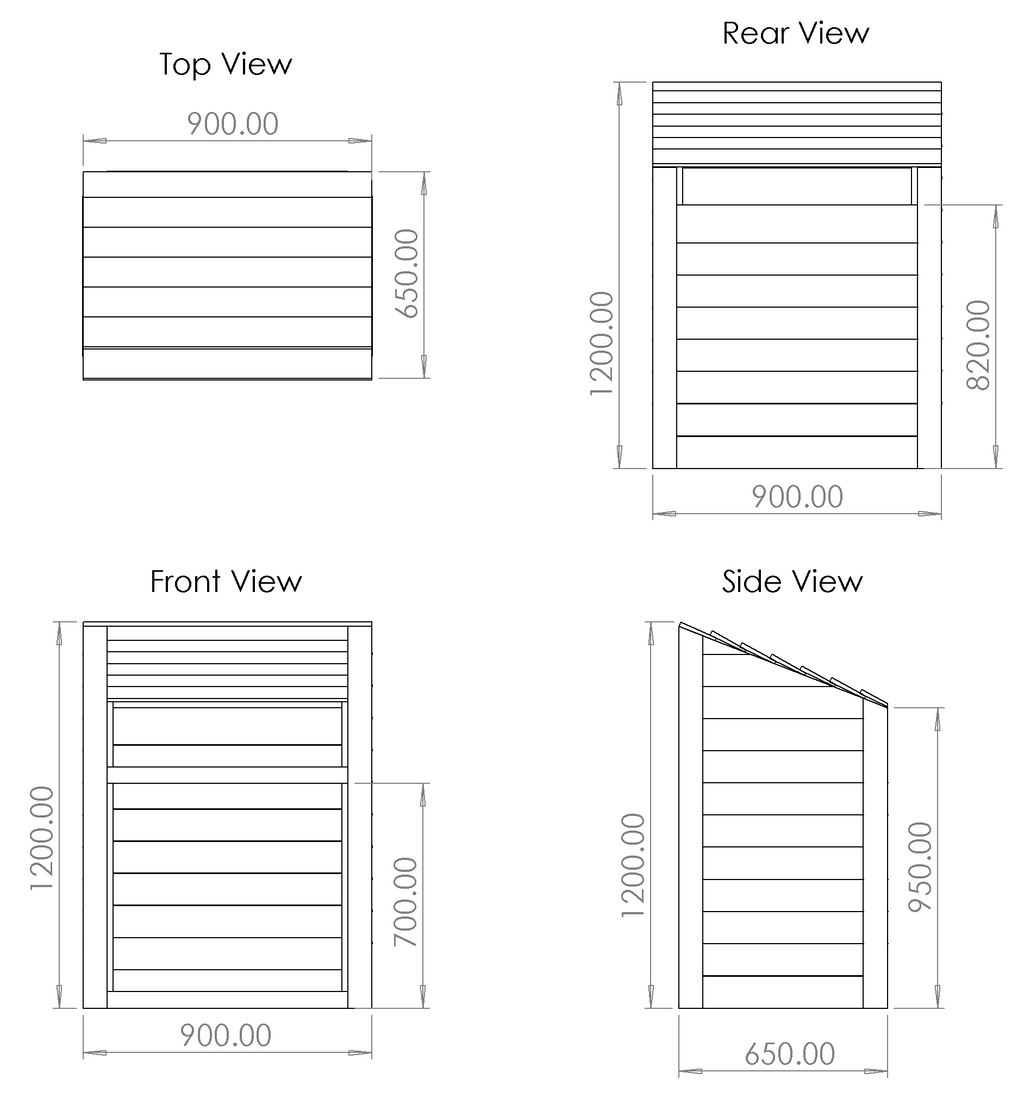 Timber Featheredge Log Store (Fully Assembled)