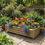Scandinavian Redwood Half-Round Garden Planter
