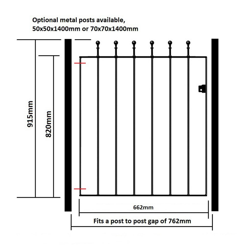 Mousehole Steel Flat Top Garden Gate