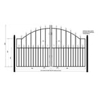 Mousehole Steel Bow Top Steel Driveway Gate