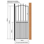 Mousehole Steel Bow Top Tall Side Gate