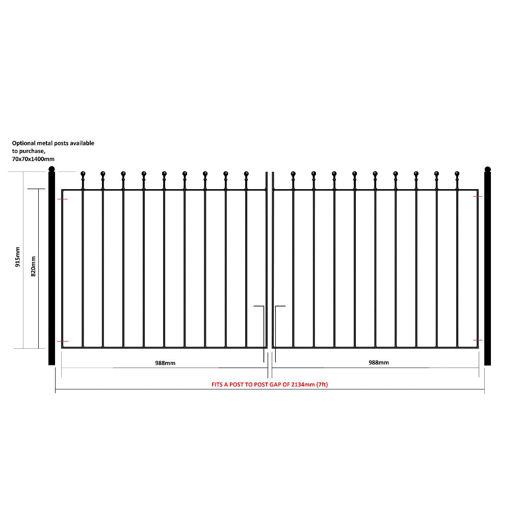 Mousehole Steel Flat Top Driveway Gate
