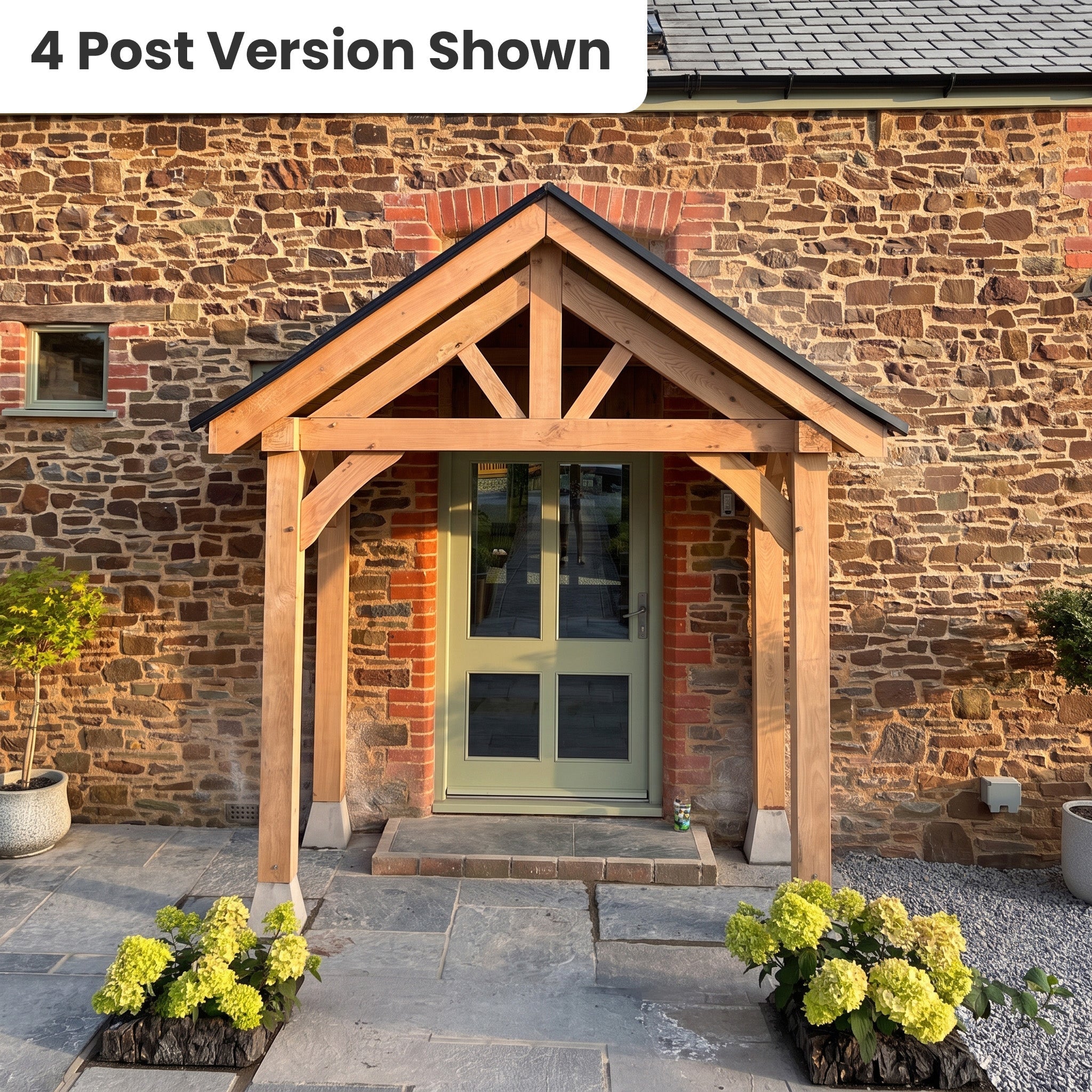 Apex Slate Roof Oak Full Height Porch (2 Posts)
