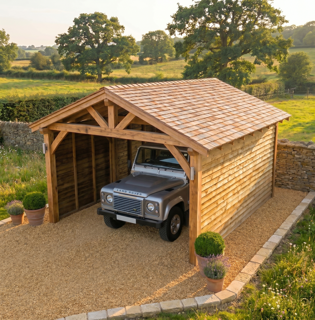 Oak Car Port - Multiple Roofing Options - Bespoke Available