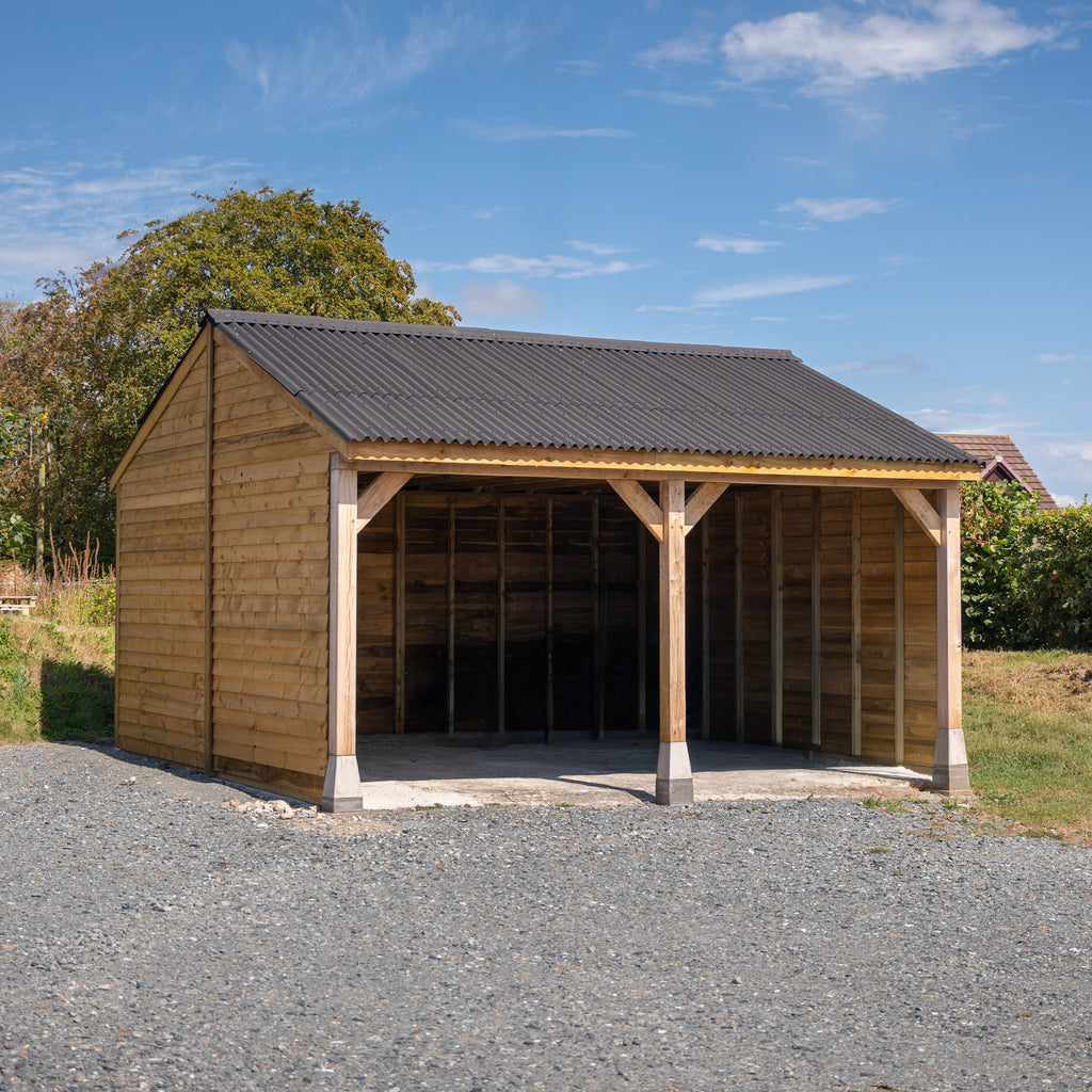 Corrugated Roof Oak Car Port