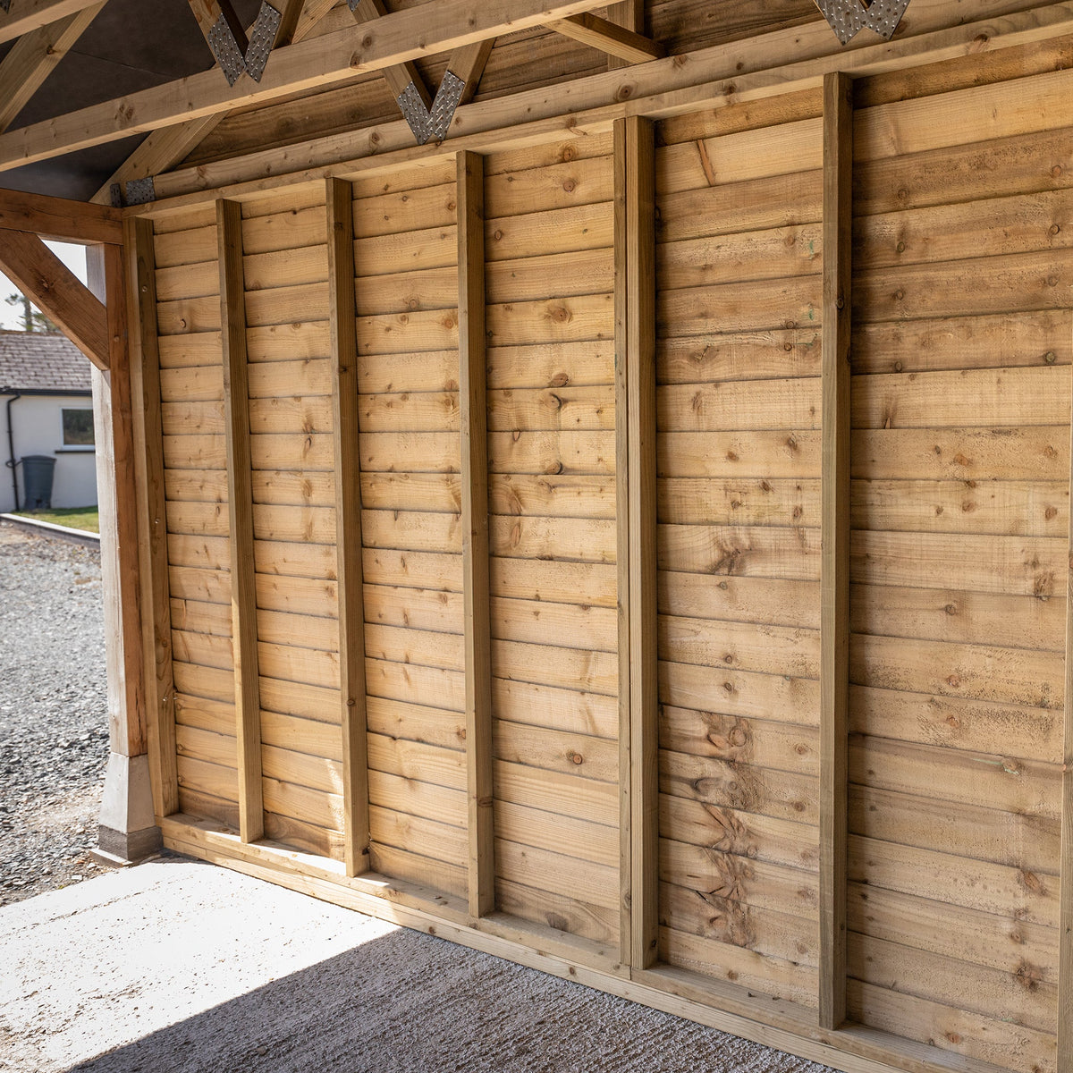 Corrugated Roof Oak Car Port