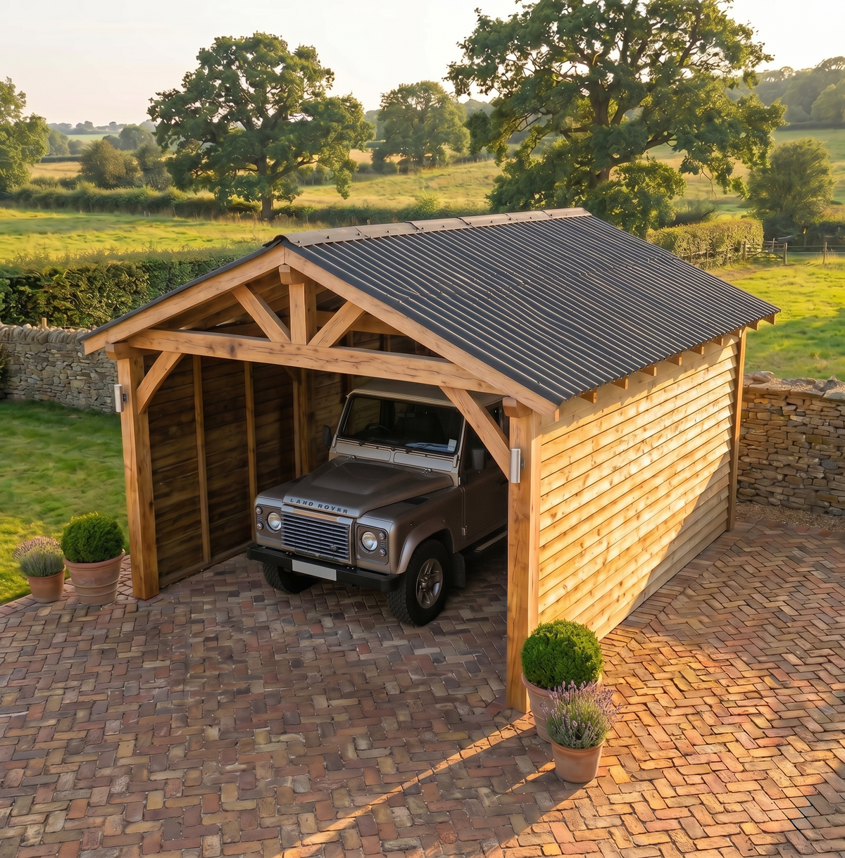 Oak Car Port - Multiple Roofing Options - Bespoke Available