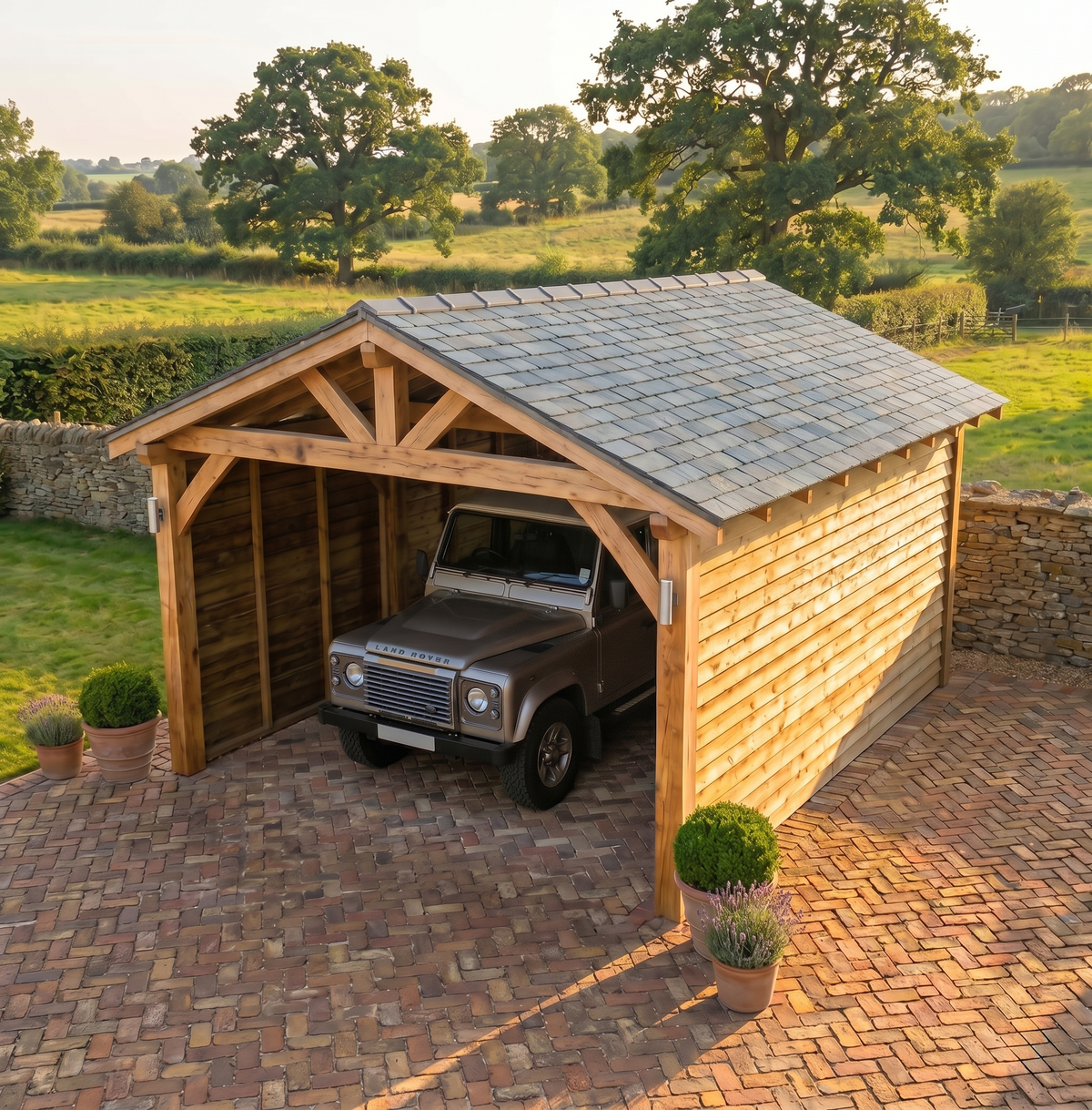 Oak Car Port - Multiple Roofing Options - Bespoke Available