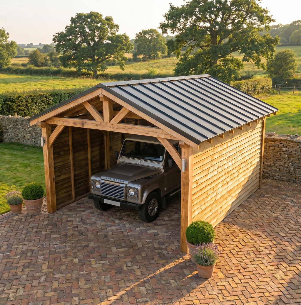 Oak Car Port - Multiple Roofing Options - Bespoke Available