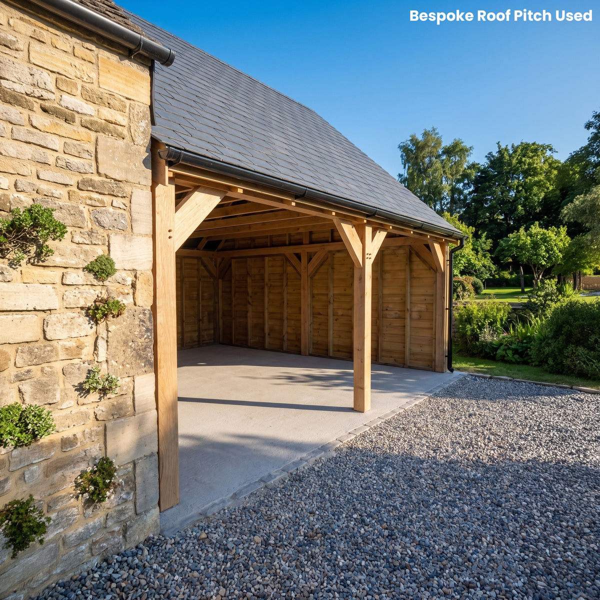 Slate Roof Oak Car Port