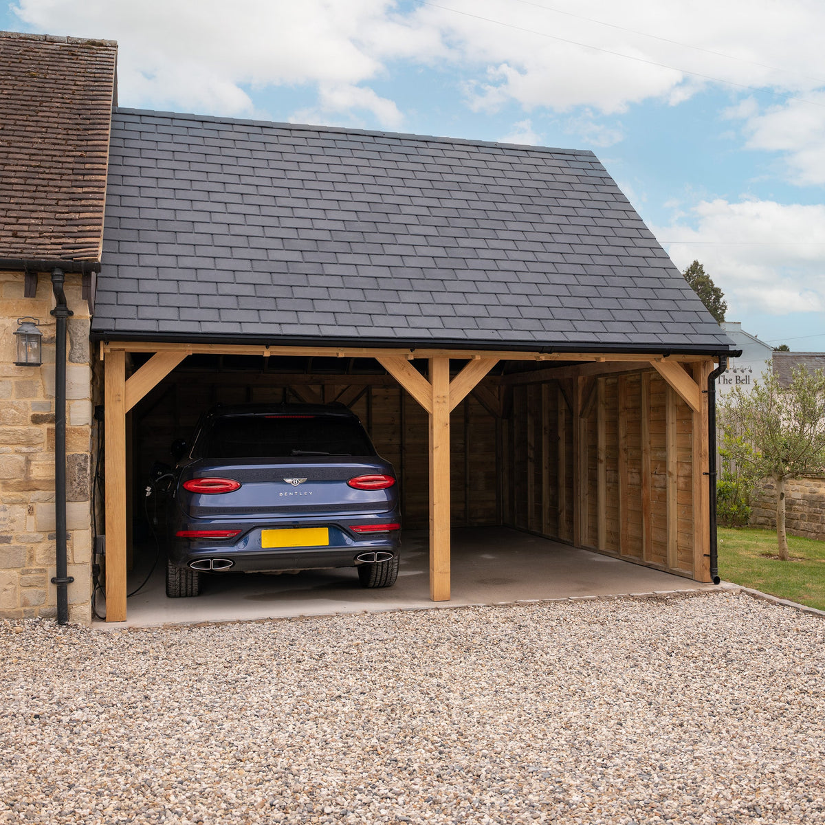 Slate Roof Oak Car Port