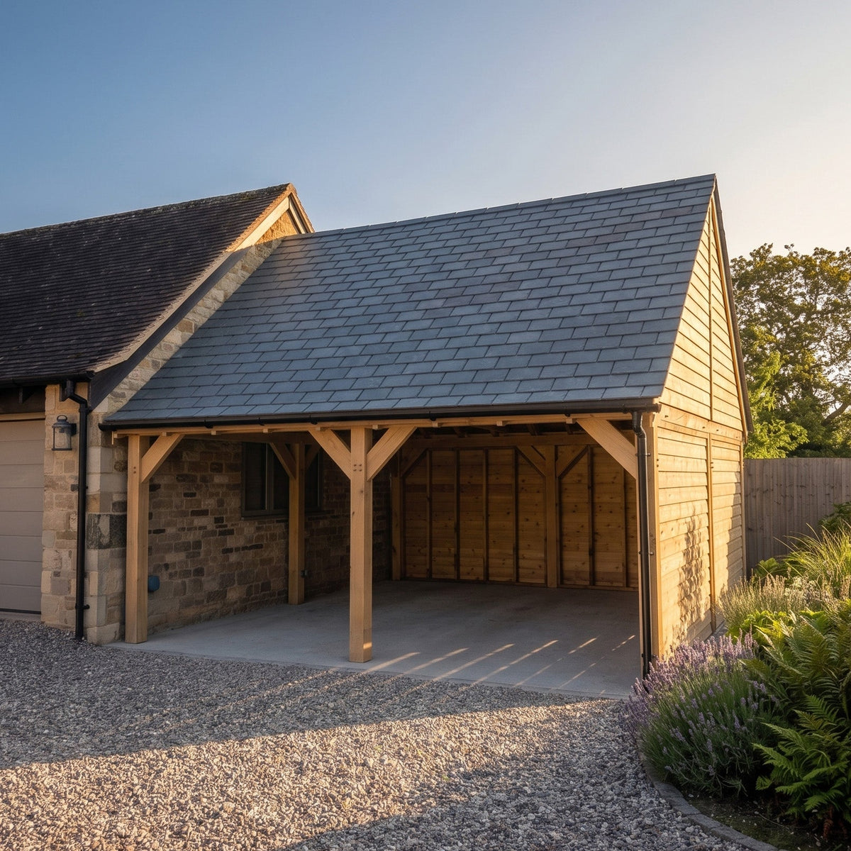 Oak Car Port - Multiple Roofing Options - Bespoke Available