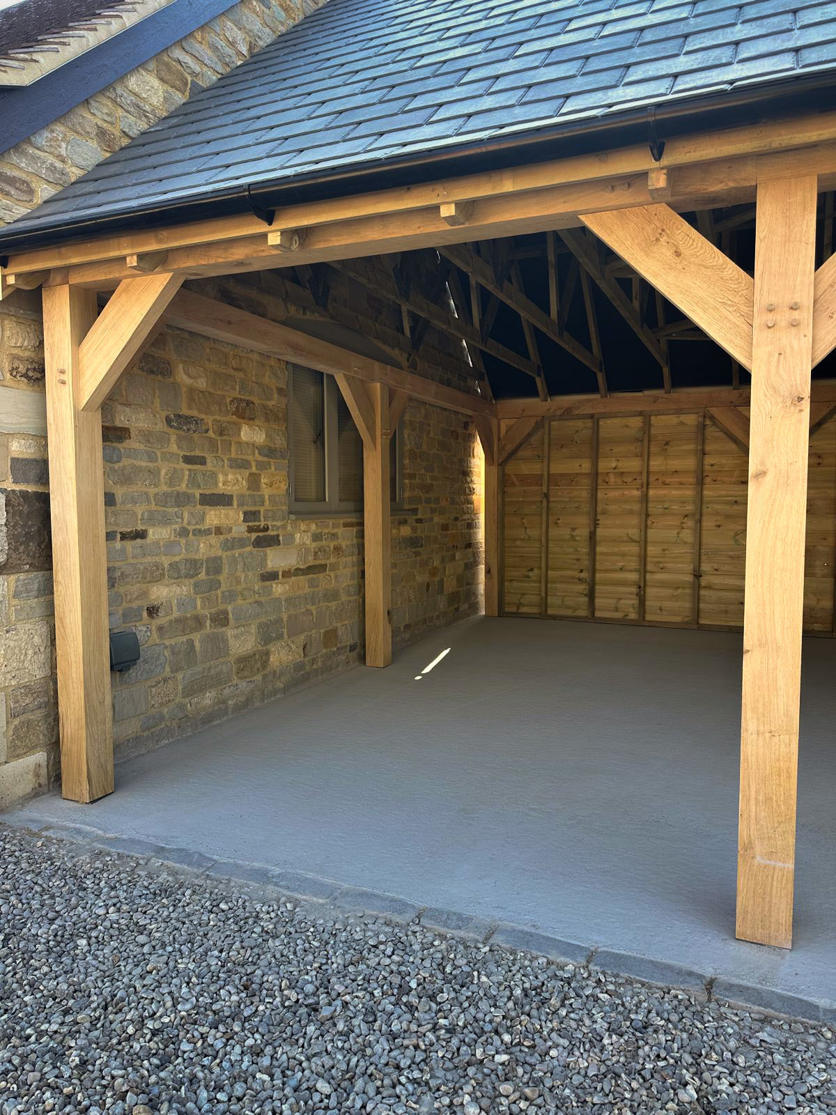Slate Roof Oak Car Port