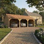 Cedar Featheredge Roof Oak Car Port