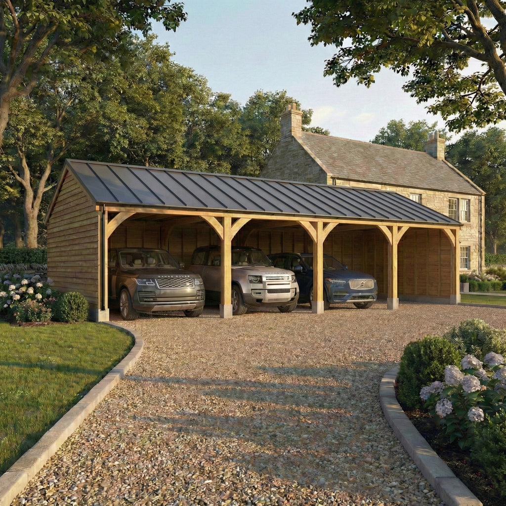 Standing Seam Roof Oak Car Port