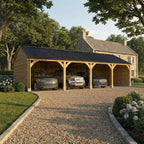Corrugated Roof Oak Car Port