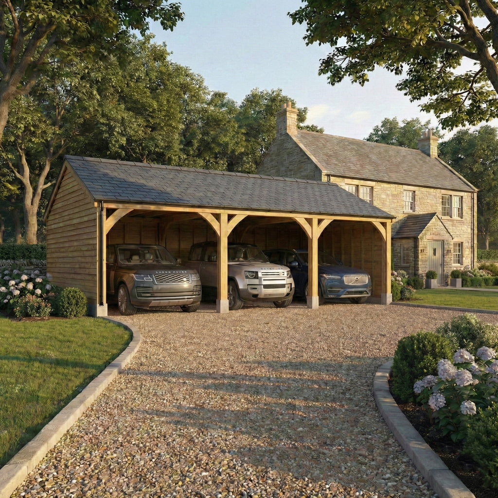 Slate Roof Oak Car Port