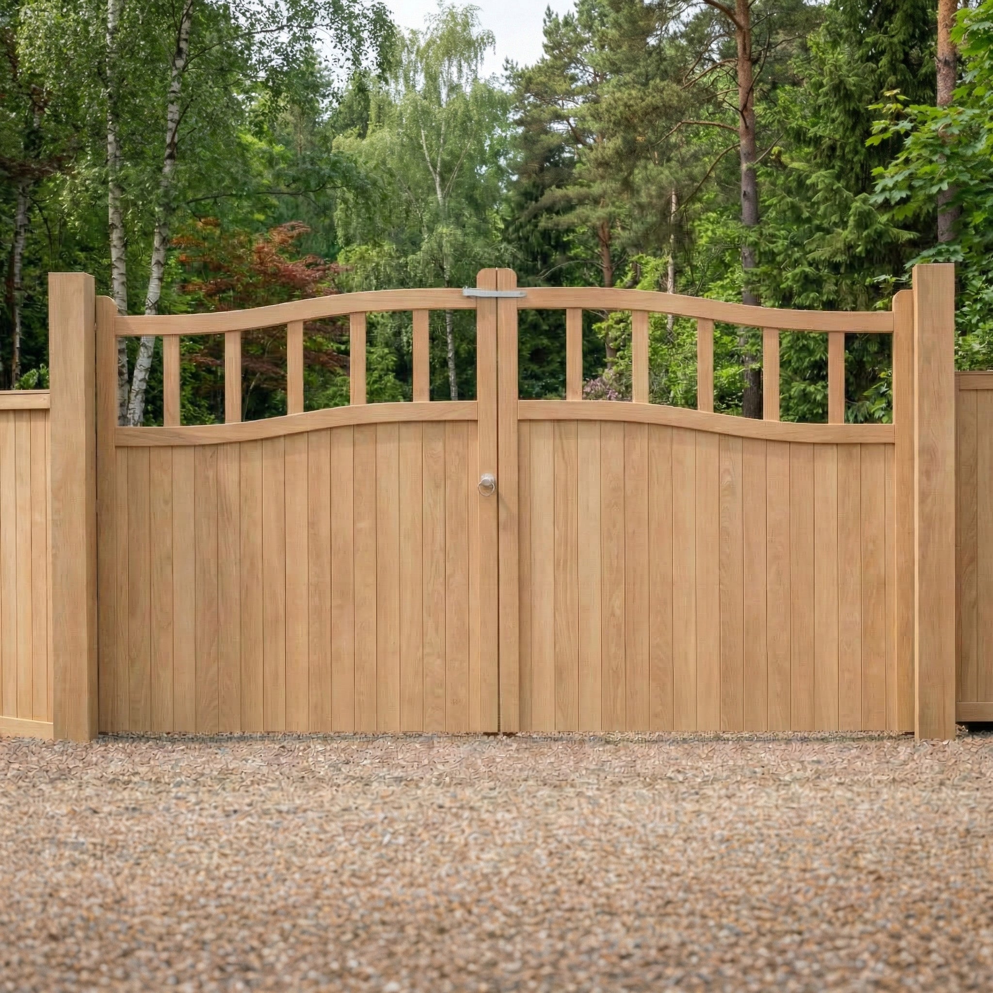 Swan Neck Cottage Oak Mortise & Tenon Driveway Gate