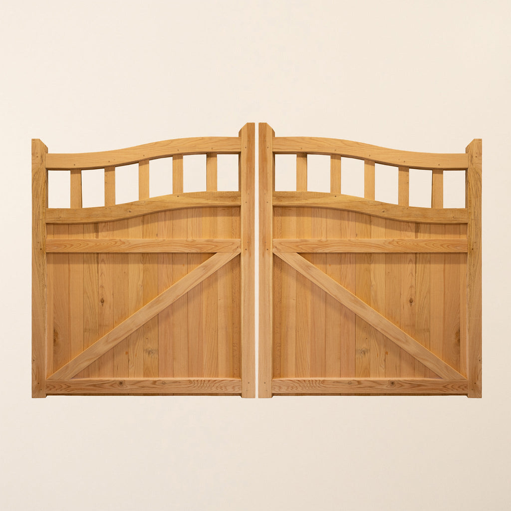 Swan Neck Cottage Oak Mortise & Tenon Driveway Gate