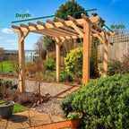 Flat & Open Roof Oak Hardwood Pergola