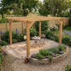 Flat & Open Roof Oak Hardwood Pergola