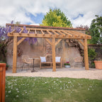 Lean-To Open Roof Oak Hardwood Pergola