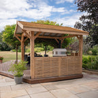 Half-Height Slatted Wall with Pergola Kit (Individual Wall)