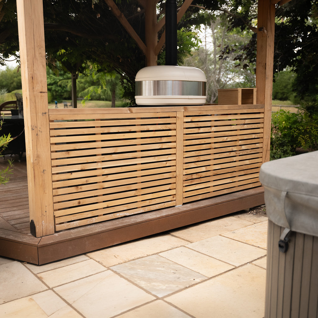 Half-Height Slatted Wall with Pergola Kit (Individual Wall)