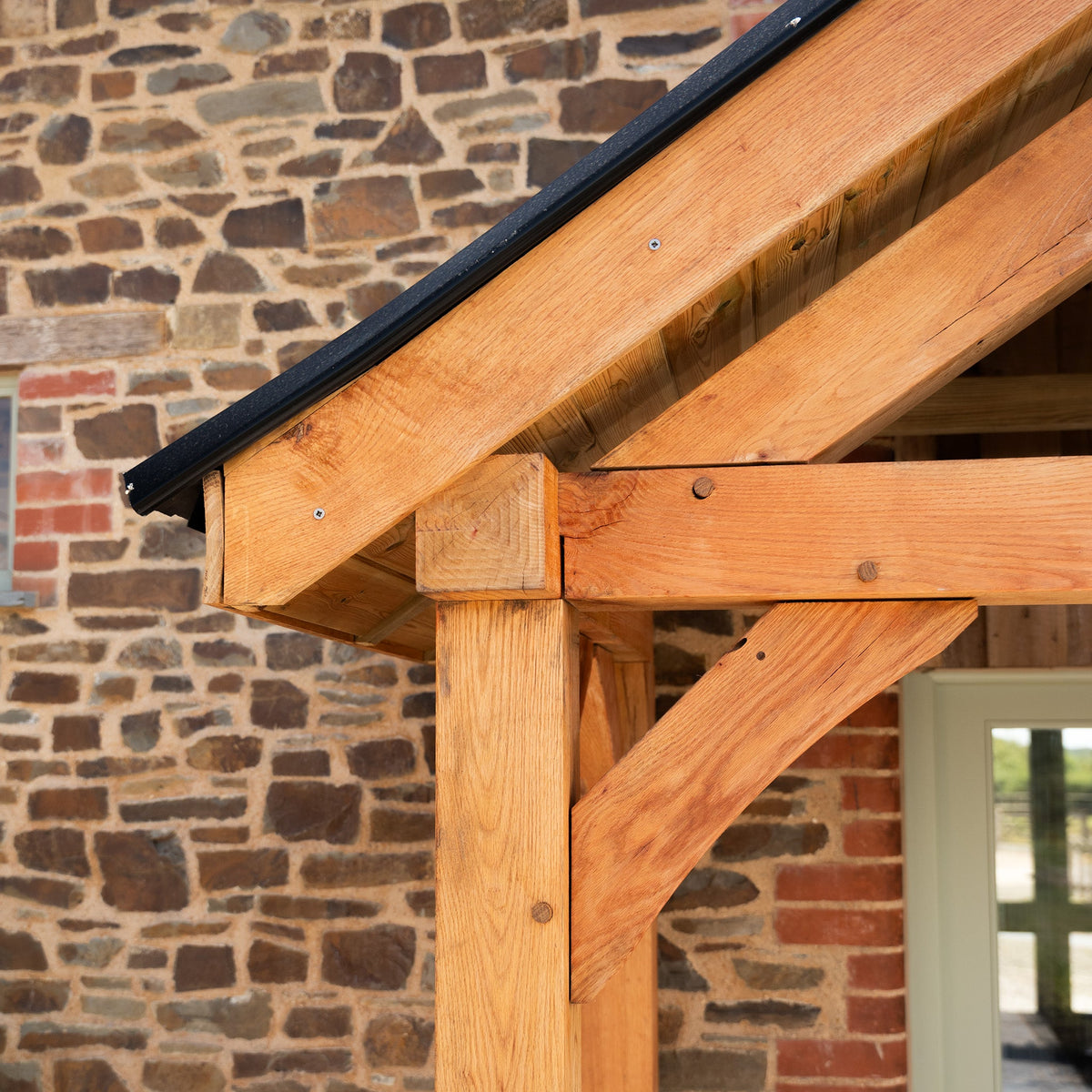 Apex Slate Roof Oak Full Height Porch (4 Posts)