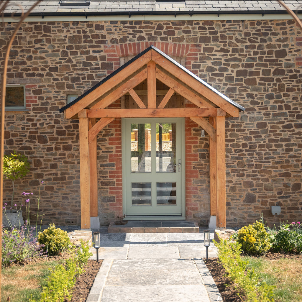Apex Slate Roof Oak Full Height Porch (4 Posts)