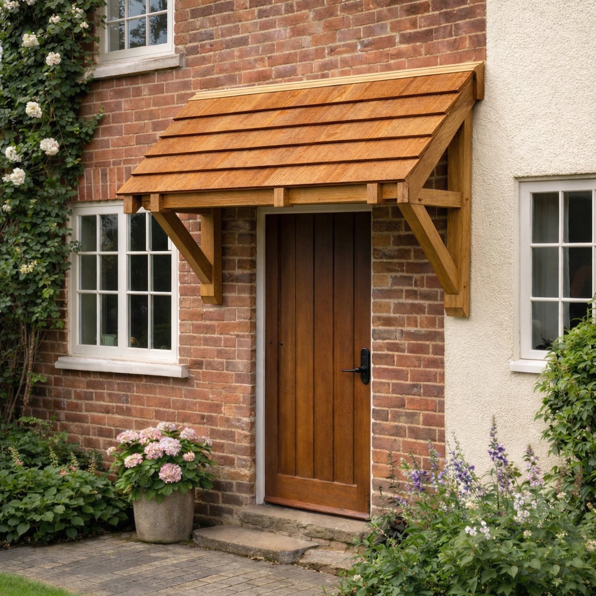 Pent Cedar Featheredge Roof Oak Porch Canopy