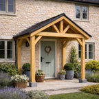 Apex Slate Roof Oak Full Height Porch (4 Posts)