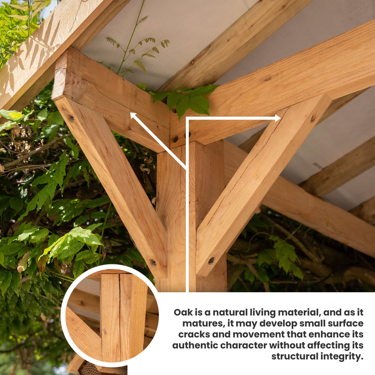 Lean-To Cedar Shingles Roof Oak Hardwood Gazebo