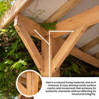 Lean-To Cedar Featheredge Roof Oak Hardwood Gazebo