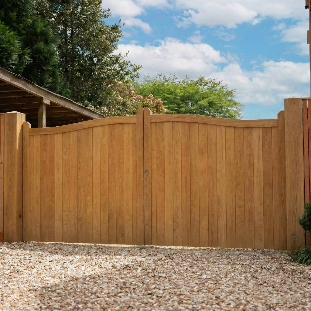 Oak Swan Neck Mortise & Tenon Sliding Driveway Gate