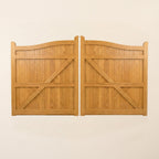 Swan Neck Scandinavian Redwood Sliding Driveway Gate