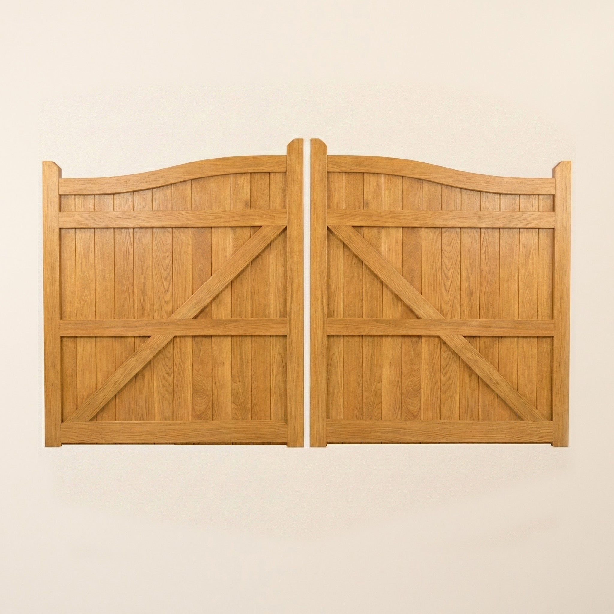 Swan Neck Scandinavian Redwood Sliding Driveway Gate