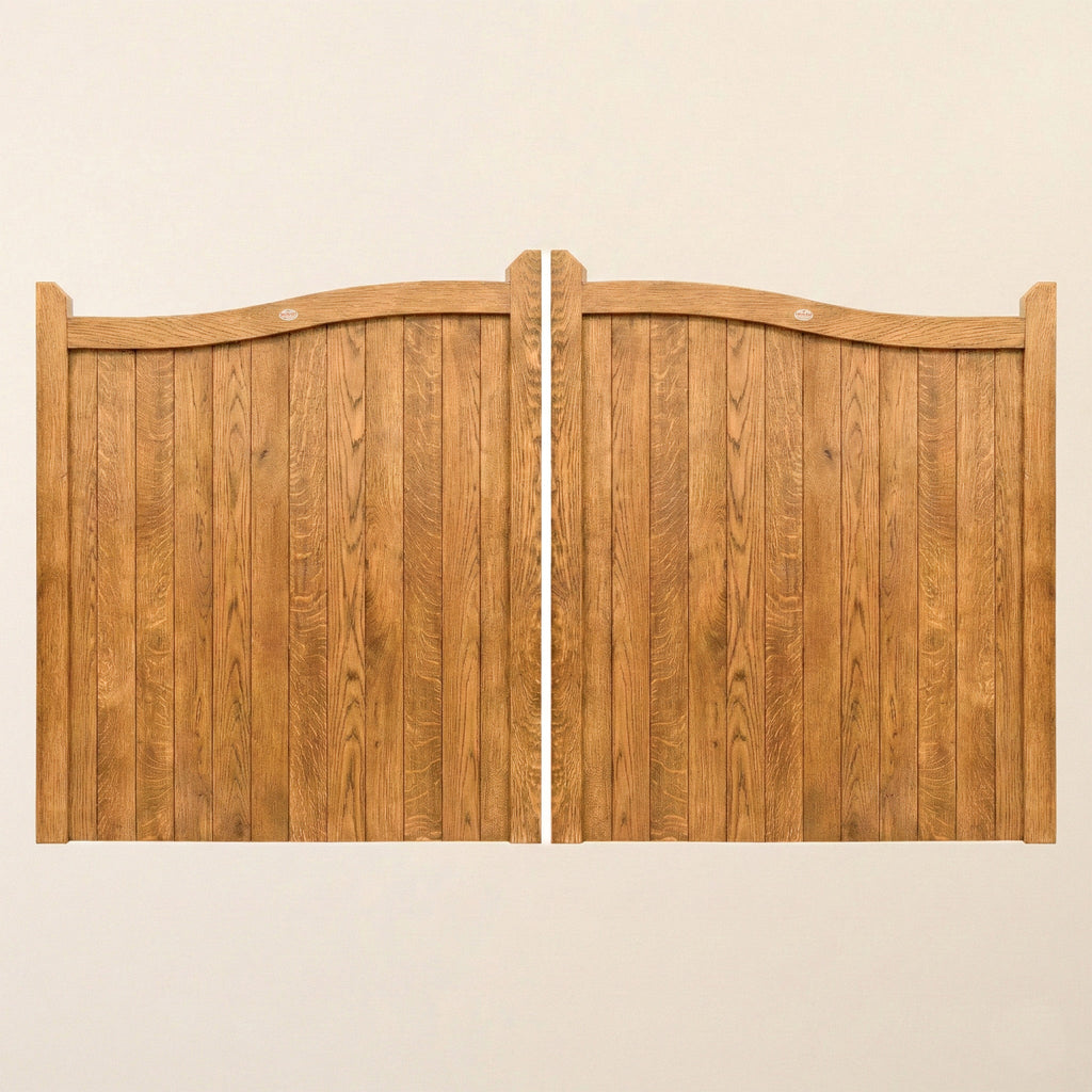 Swan Neck Scandinavian Redwood Sliding Driveway Gate